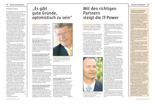 WELT MEISTER MAGAZIN - Prof. Dr. Bernd Venohr