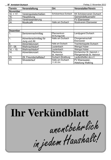 Veranstaltungsprogramm - Durbach