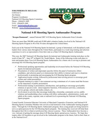 National 4-H Shooting Sports Ambassador Program - Colorado 4-H ...