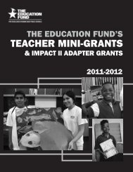TEACHER MINI-GRANTS - The Education Fund