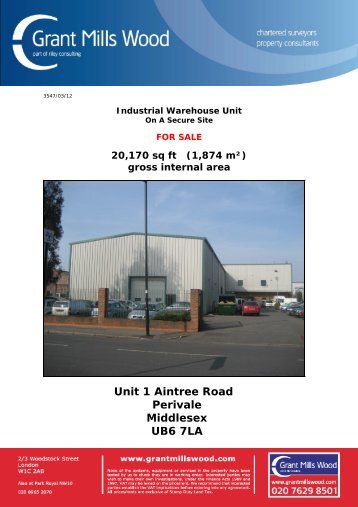 Unit 1 Aintree Road Perivale Middlesex UB6 7LA - Grant Mills Wood