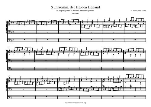 Nun komm, der Heiden Heiland, BWV 661