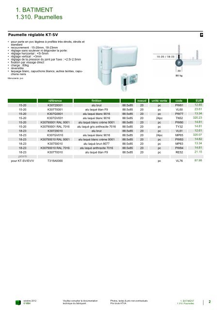 Paumelles Dr. Hahn - VBH - Hody