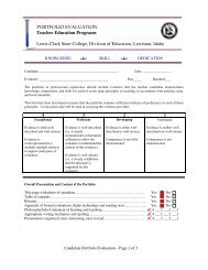 Portfolio Evaluation Form (pdf) - LCSC Education Division - Lewis ...