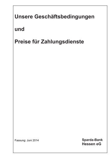 Unsere GeschÃ¤ftsbedingungen und Preise fÃ¼r Zahlungsdienste