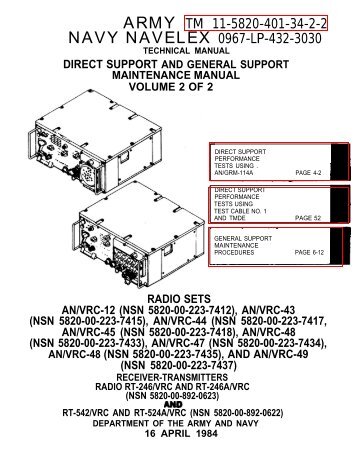 ARMY TM 11-5820-401-34-2-2 NAVY NAVELEX 0967-LP-432-3030