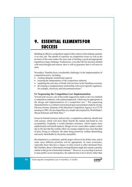 Enforcing the Competition Law in Namibia A Toolkit - cuts ccier