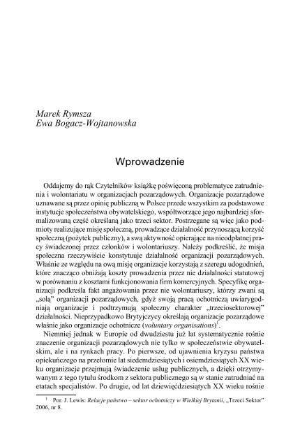 Nie tylko spoÅecznie. Zatrudnienie i wolontariat w organizacjach ...