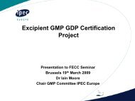 Excipient GMP GDP and Certification - IPEC Europe