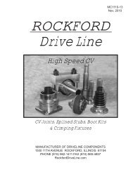 High Speed CV Joints... - Rockford Drive Line
