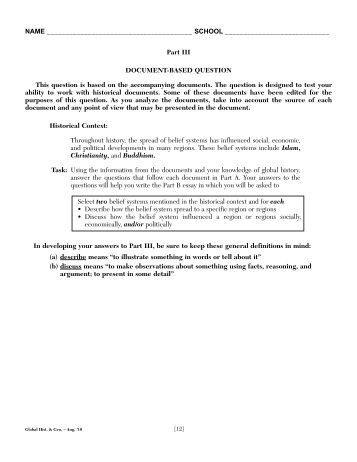 Dbq essay christianity islam