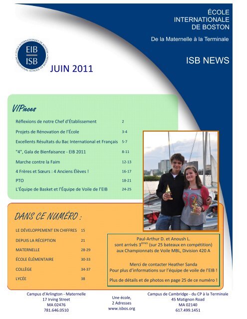 ISB NEWS - JUIN 2011 - FR.pub - International School of Boston