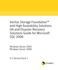 Veritas Storage Foundation™ and High Availability Solutions 5.1 ...