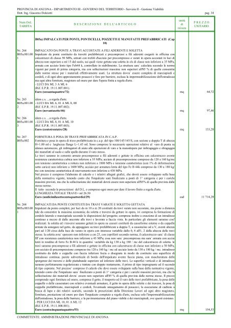 elenco prezzi lavori stradali 2010 (1542 kb) - Provincia di Ancona