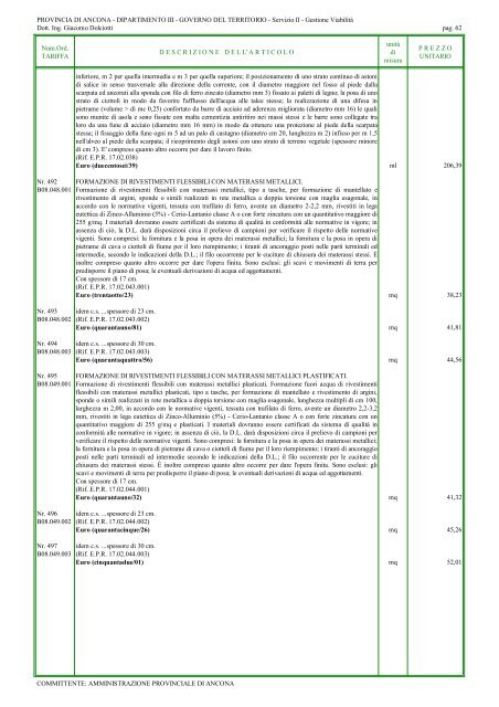 elenco prezzi lavori stradali 2010 (1542 kb) - Provincia di Ancona