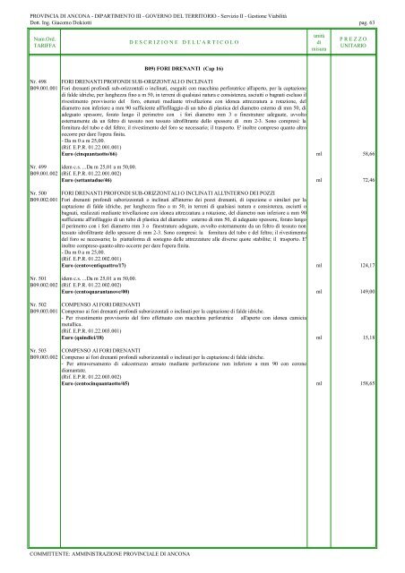 elenco prezzi lavori stradali 2010 (1542 kb) - Provincia di Ancona