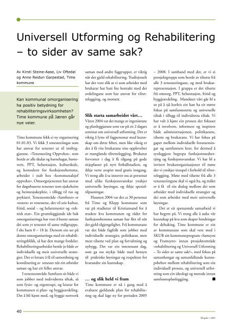 Utgave 1 • 2005 Magasin om funksjonshemming, rehabilitering og ...
