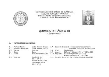 QUIMICA ORGÃNICA III - Usac