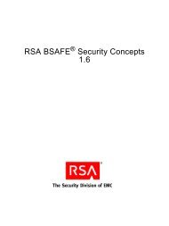 RSA BSAFE Security Concepts 1.6 - EMC Community Network