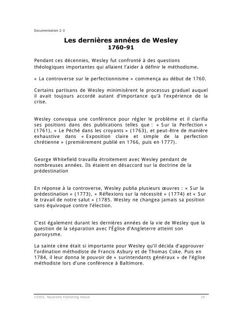 A la dÃ©couverte de la thÃ©ologie de John Wesley - USA / Canada ...