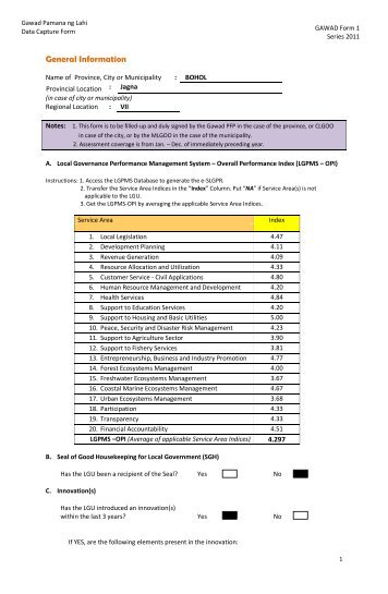 Gawad Pamana ng Lahi Data Capture Form - Jagna