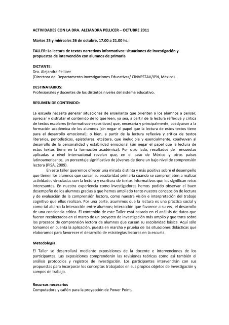 La lectura de textos narrativos informativos: situaciones de ...