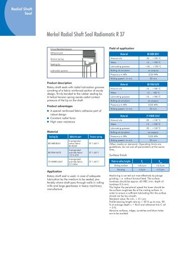 Radiamatic R 37 - www.merkel-freudenberg.de