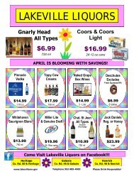 Check out these super specials at Lakeville Liquors!