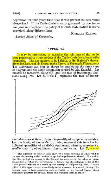 A Model of the Trade Cycle Author(s): Nicholas Kaldor Source: The ...