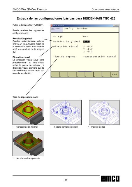 EMCO Win 3D-View Fresado DescripciÃ³n del software SimulaciÃ³n ...