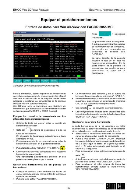 EMCO Win 3D-View Fresado DescripciÃ³n del software SimulaciÃ³n ...