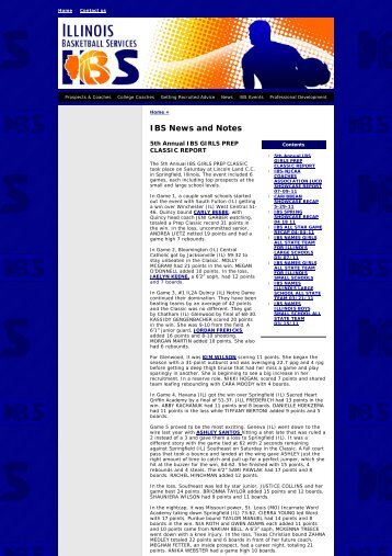 Illinois Basketball Services All-State Teams - OTHS Lady Panthers ...