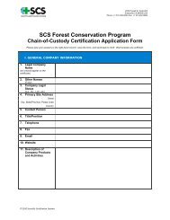 SCS Forest Conservation Program Chain-of-Custody Certification ...