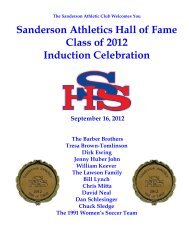 Class of 2012 Induction Ceremony Program - Sanderson High School