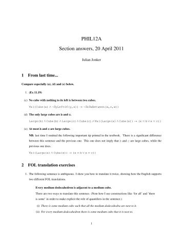 PHIL12A Section answers, 20 April 2011 - Philosophy