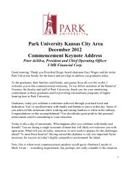 Read Peter deSilva's keynote address - Park University