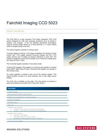 CCD 5023 Data Sheet - Fairchild Imaging