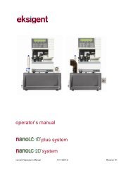 NanoLC 1D Plus and 2D System Operator's Manual - Eksigent