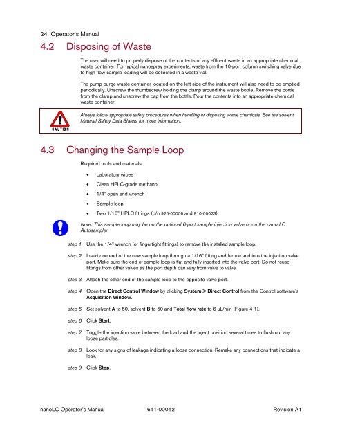 NanoLC 1D Plus and 2D System Operator's Manual - Eksigent