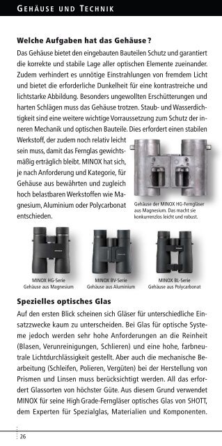 Wissenswertes rund ums Fernglas - Minox