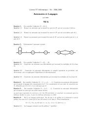 Automates et Langages TD 6 - FIL