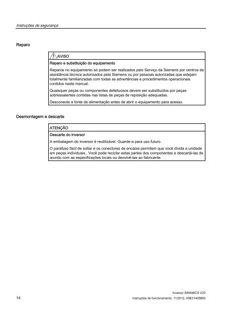 Inversor SINAMICS V20 - Industry