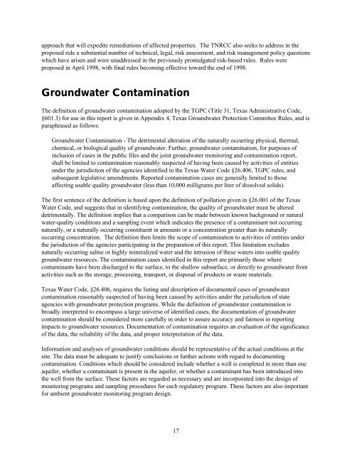 joint groundwater report - Texas Commission on Environmental ...