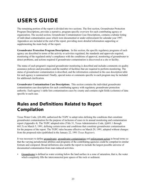 joint groundwater report - Texas Commission on Environmental ...