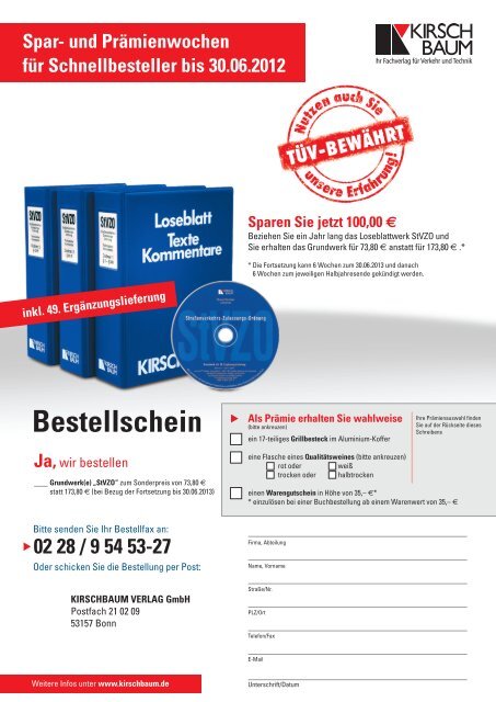 Bestellschein - Kirschbaum Verlag Gmbh