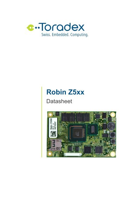 Robin Z5xx Datasheet - Toradex