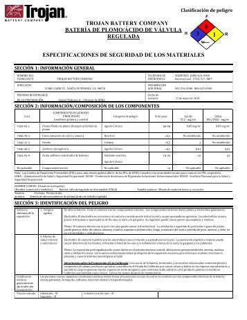 MSDS - Trojan Battery Company