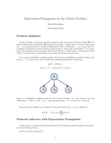 Expectation Propagation for a Clutter Problem