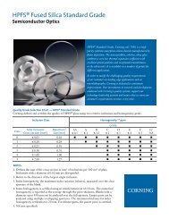 HPFSÂ® Fused Silica Standard Grade - Corning Incorporated