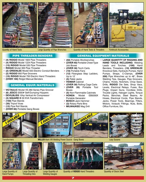 surplus equipment to ongoing operations - Maynards Industries